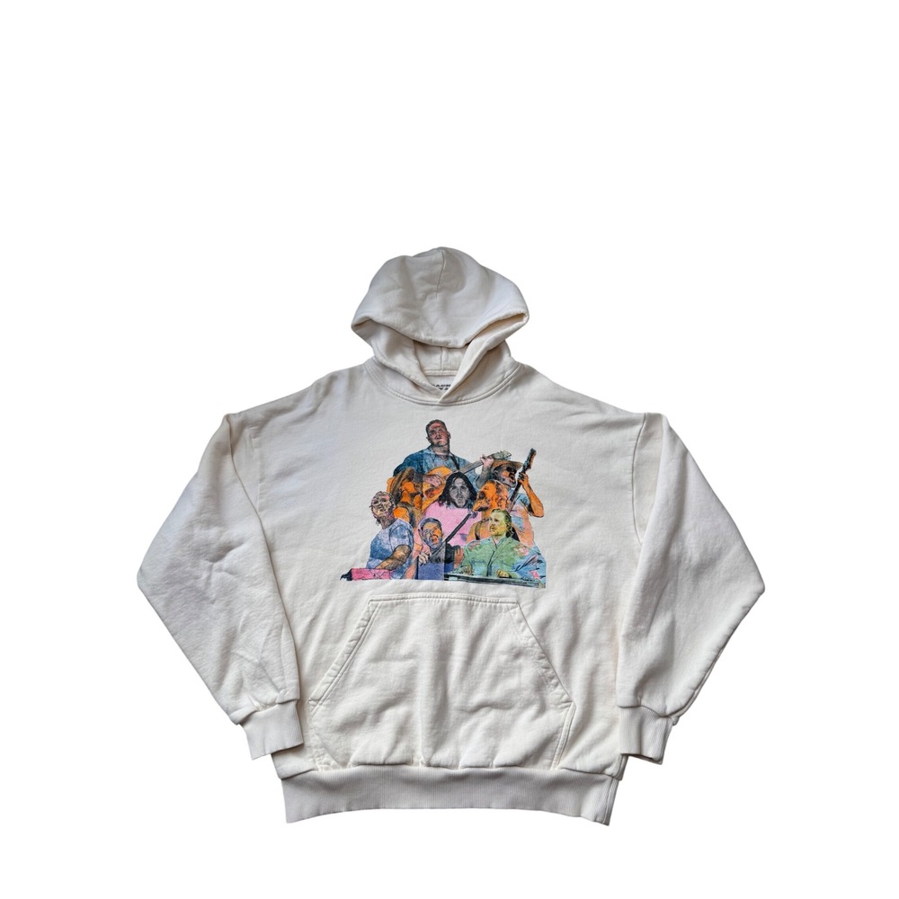 Zach Bryan Quittin Time Concert Tour Hoodie Cream Unisex Size Medium